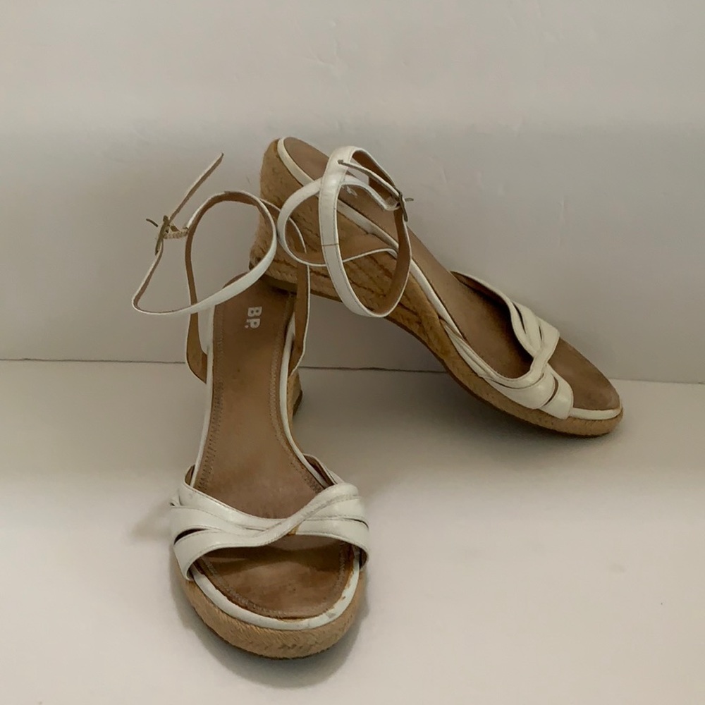 BP Simone Nordstrom White Sandals Shoes Leather 10 M Comfortable